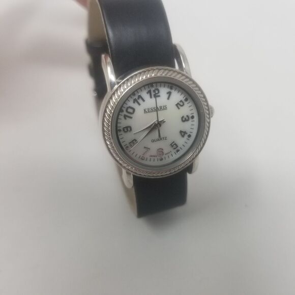 Kessaris Black Band Silver Rope Bezel Interchangable Bands JCR510 Women's Watch - Picture 1 of 9